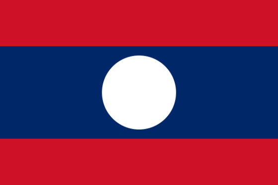 Flag of Laos - Lao People's Democratic Republic- All Flags ORG